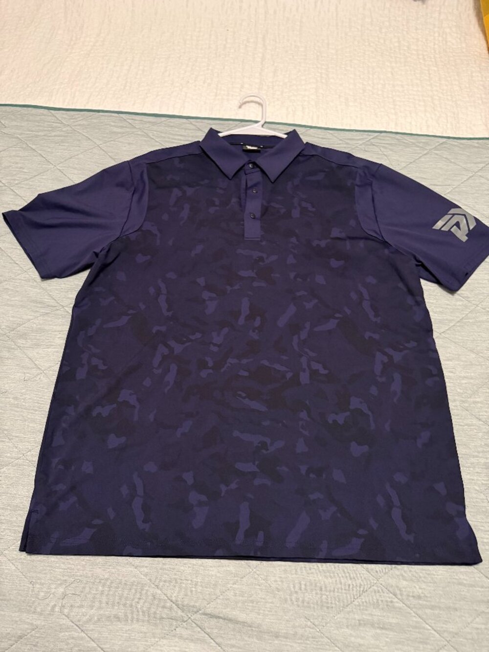 PXG Men's Fairway Camo Polo Blue Shirt L